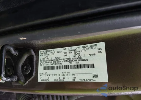 2015 Ford F-150 Xl z USA, uszkodzony, nr VIN 1FTEW1E80FKF00195